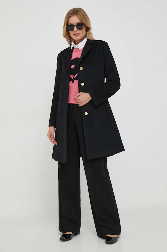 Lauren Ralph Lauren płaszcz wełniany 297928096 czarny AW23