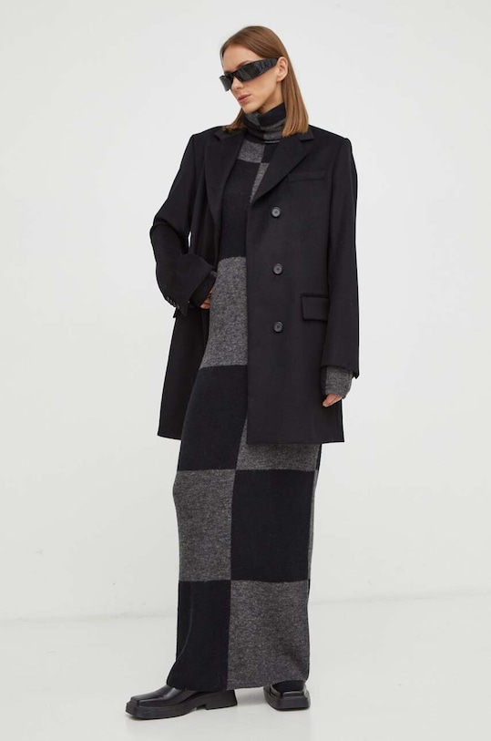 Tiger Of Sweden palton de lana S69421015 negru AW23