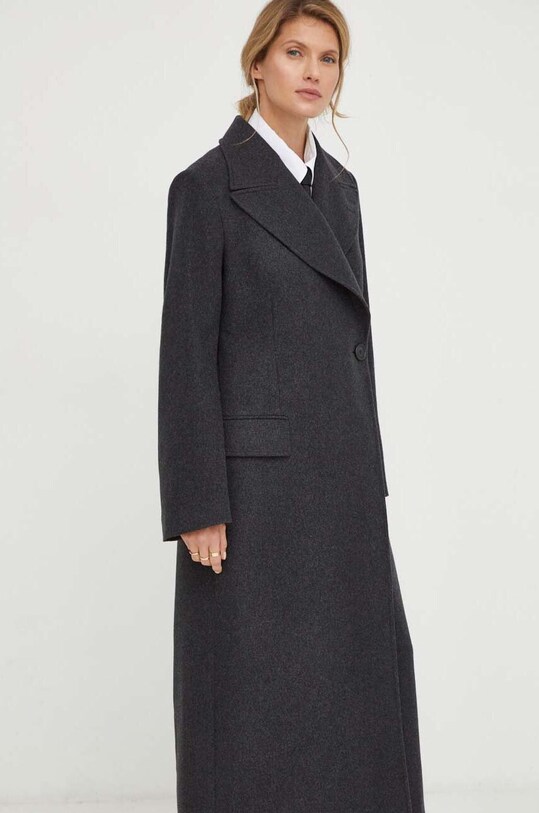 Шерстяное пальто Tiger Of Sweden S71893001 серый AW23