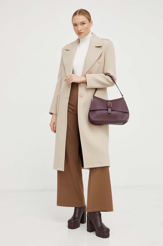 Μάλλινο παλτό Patrizia Pepe 2O0078.A361 μπεζ AW23