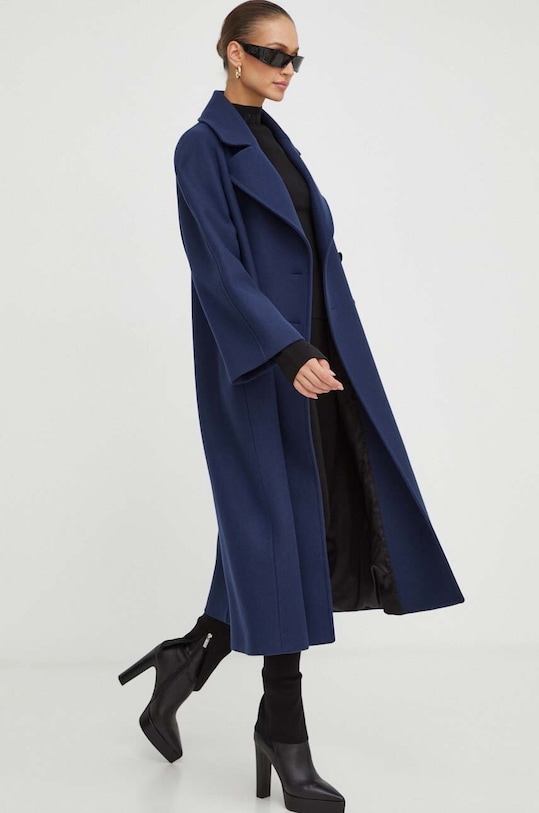 Ρούχα Μάλλινο παλτό Patrizia Pepe 2O0110.A337 σκούρο μπλε