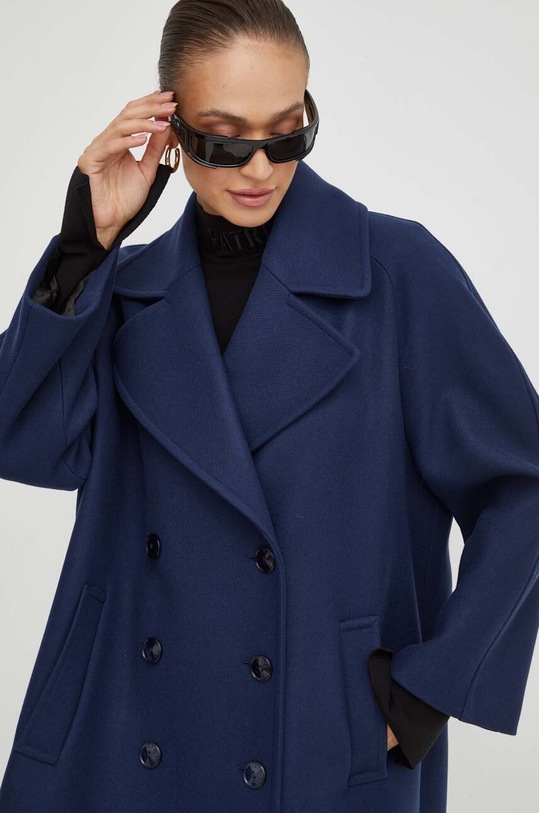 Μάλλινο παλτό Patrizia Pepe 2O0110.A337 σκούρο μπλε