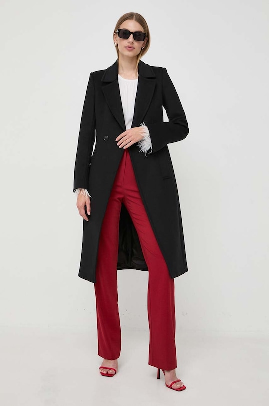 Μάλλινο παλτό Patrizia Pepe 2O0118.A171 μαύρο AW23