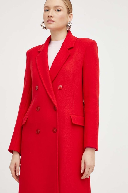 Μάλλινο παλτό Patrizia Pepe 2O0119.A337 κόκκινο AW23