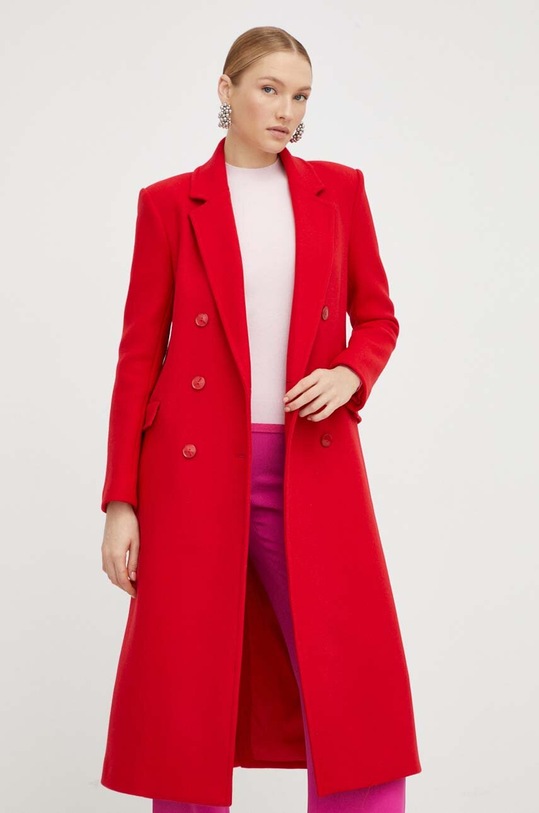 Μάλλινο παλτό Patrizia Pepe 2O0119.A337 κόκκινο