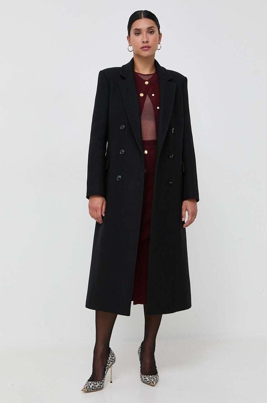 Μάλλινο παλτό Patrizia Pepe 2O0119.A337 μαύρο AW23