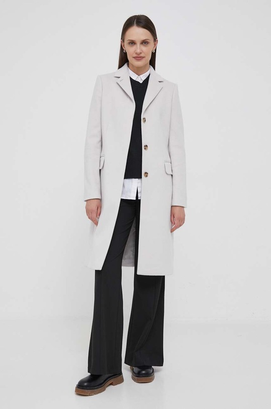 Vlnený kabát Calvin Klein K20K206877 sivá AW23