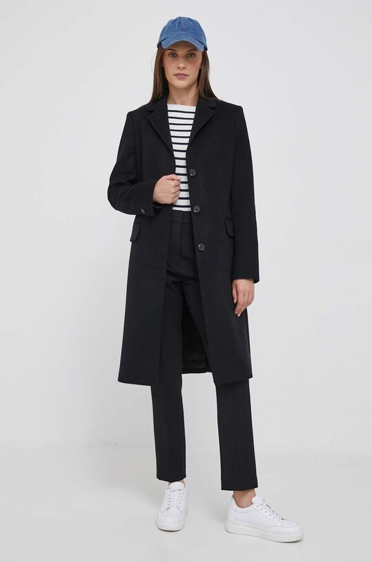 Шерстяное пальто Calvin Klein K20K206877 чёрный AW23