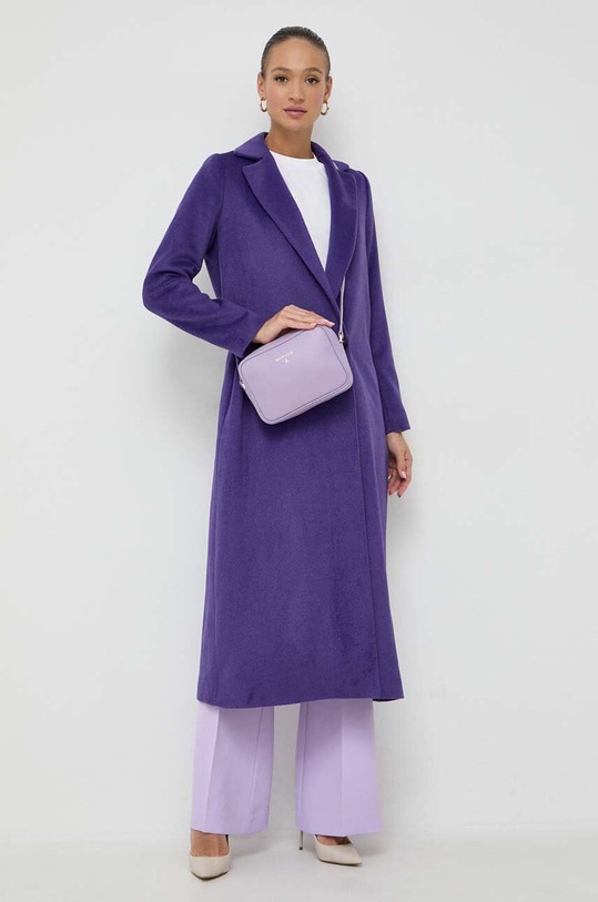 Twinset płaszcz z domieszką wełny 232TT2260 fioletowy AW23
