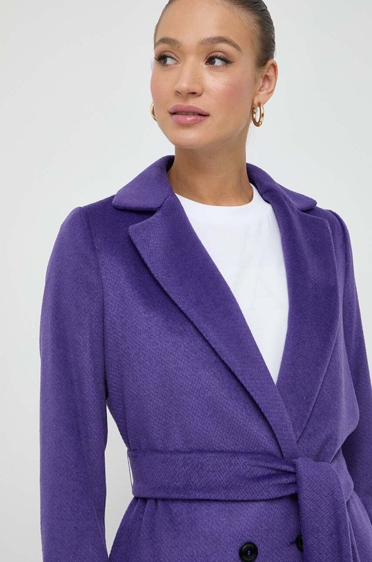 Twinset płaszcz z domieszką wełny 232TT2260 fioletowy