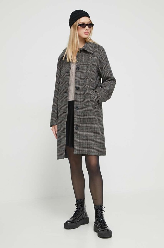 Abercrombie & Fitch płaszcz z domieszką wełny KI144.3248.903 szary AW23