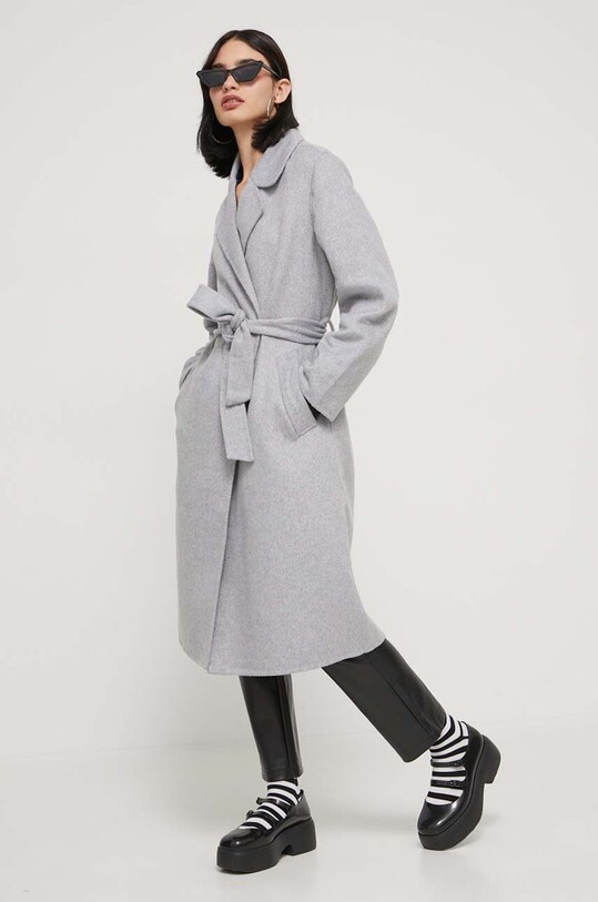 Abercrombie & Fitch palton din lana KI144.3253.908 gri AW23
