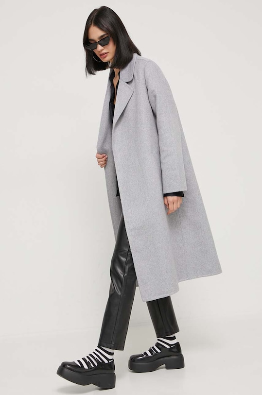 Kaput s primjesom vune Abercrombie & Fitch siva KI144.3253.908