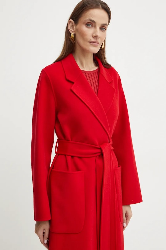 Μάλλινο παλτό Ivy Oak κόκκινο IO1123F1046