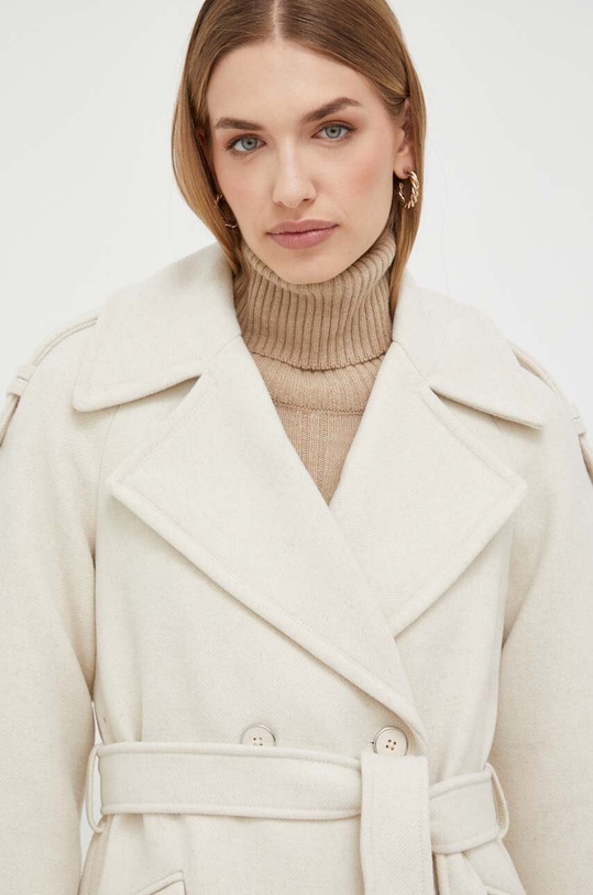 Morgan płaszcz z domieszką wełny GCARO1 beżowy GCARO1.NUAGE