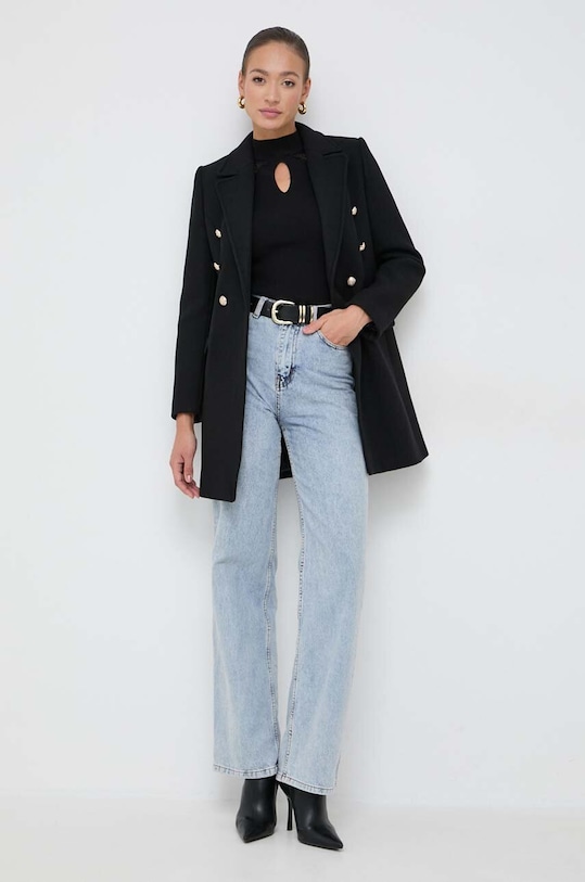 Μάλλινο παλτό Morgan GDALI.NOIR μαύρο AW23