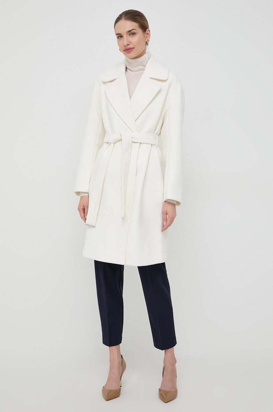 Morgan płaszcz z domieszką wełny GREGO GREGO.OFF.WHITE beżowy SS24