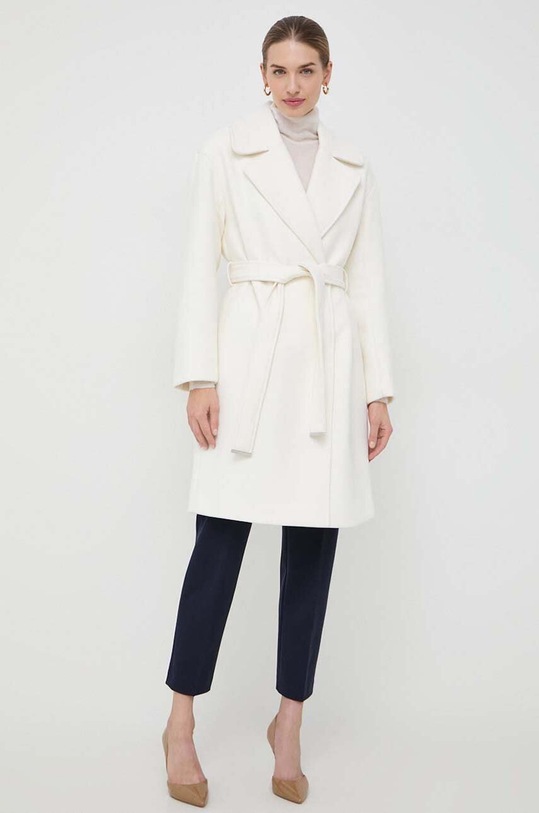 Morgan płaszcz z domieszką wełny GREGO beżowy GREGO.OFF.WHITE