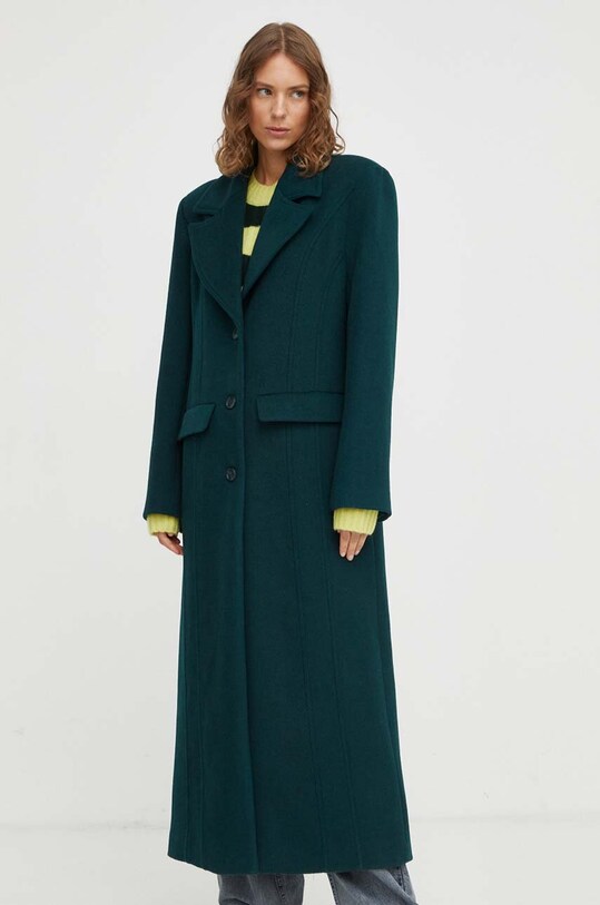 Gestuz palton de lana 10908183 verde AW23