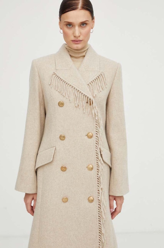 Μάλλινο παλτό By Malene Birger Q71860001 μπεζ AW23