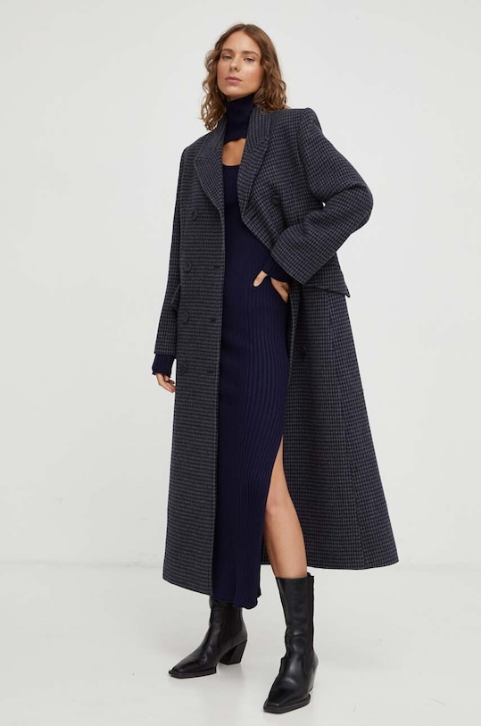 Vlněný kabát By Malene Birger Q72024005 černá AW23