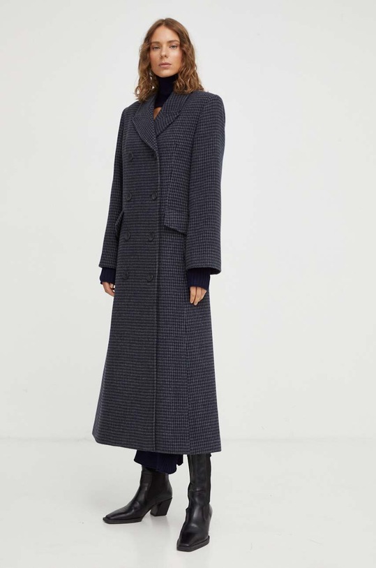 Vlněný kabát By Malene Birger černá Q72024005