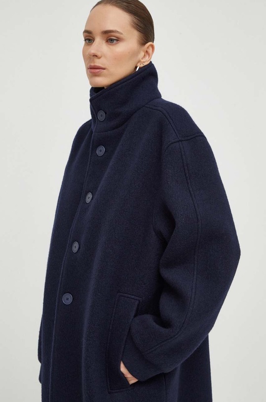 American Vintage palton de lana bleumarin MBAZ17BFH23