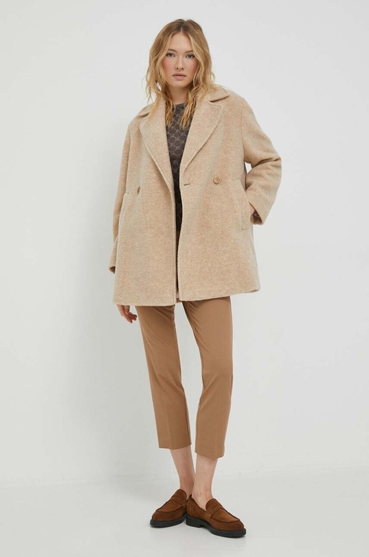 Joop! płaszcz z domieszką wełny 30039358 beżowy AW23