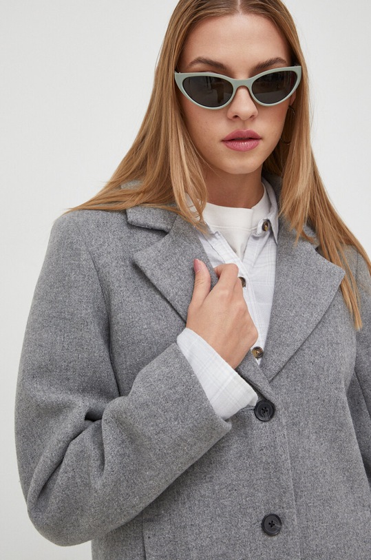 Hollister Co. płaszcz z domieszką wełny szary KI344.3212.122