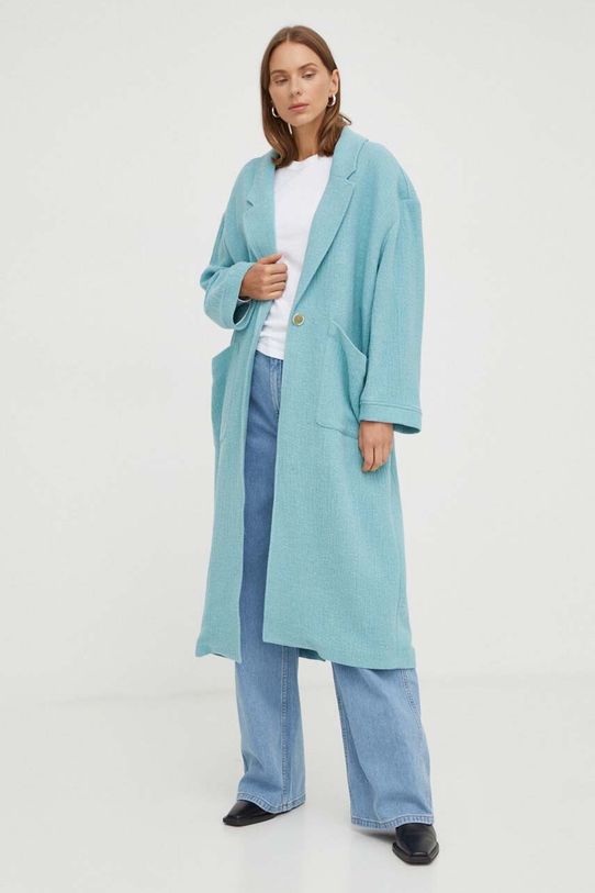 Kabát American Vintage FYK17AE23 tyrkysová AW23