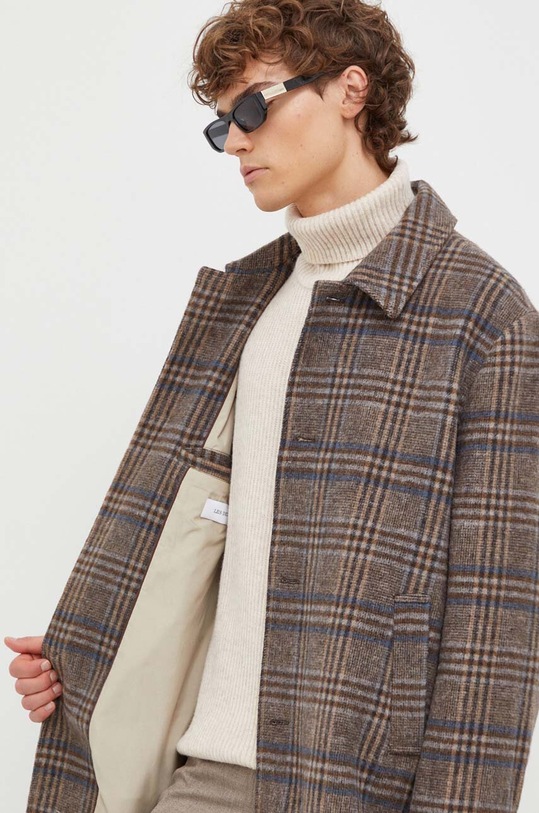 Les Deux płaszcz wełniany brązowy LDM620067