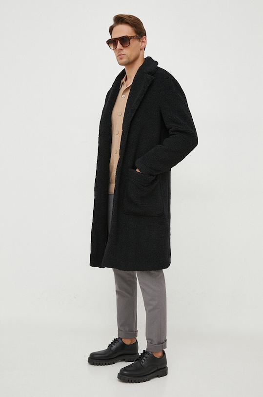United Colors of Benetton płaszcz 27CTUN03A.100 czarny AW23