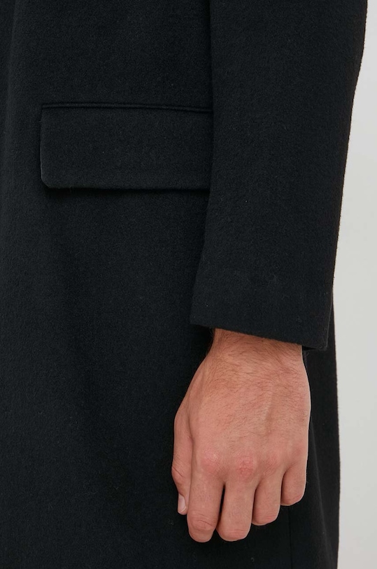 United Colors of Benetton płaszcz wełniany 2YDTUN012.700. czarny