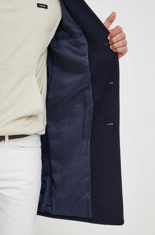 United Colors of Benetton płaszcz wełniany 2YDTUN012.616. granatowy
