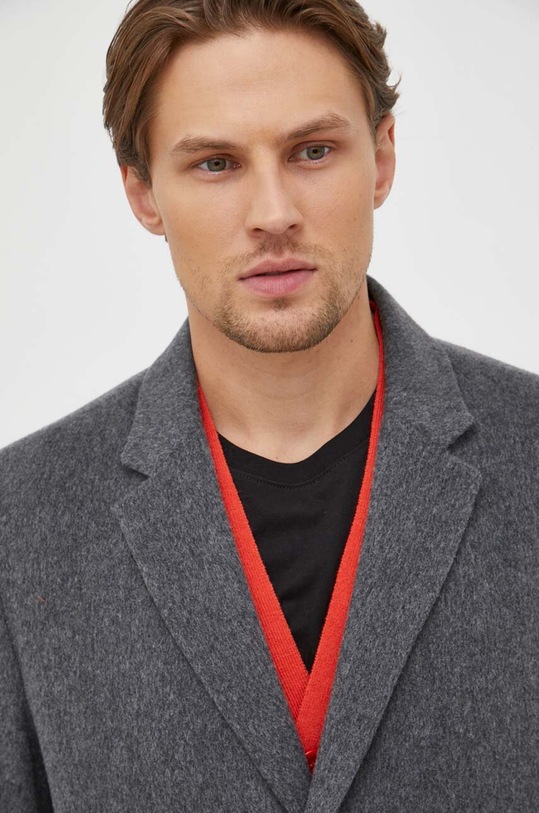 BOSS płaszcz wełniany 50485199 szary