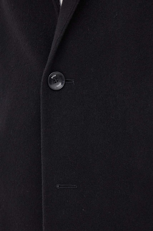 Μάλλινο παλτό BOSS 50485199 μαύρο