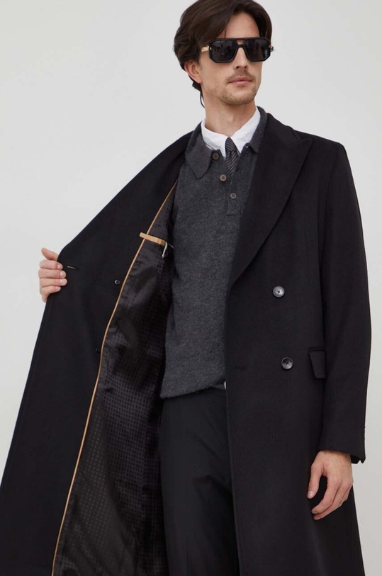 BOSS płaszcz wełniany 50502328 czarny