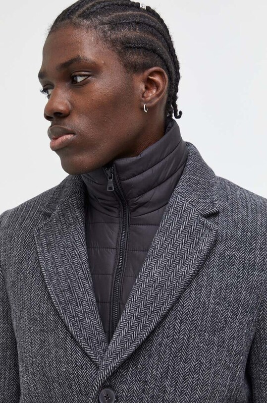 Vlněný kabát Superdry M5011790A.B25 šedá