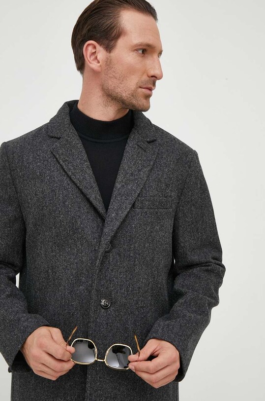 Μάλλινο παλτό Barbour γκρί MWO0281