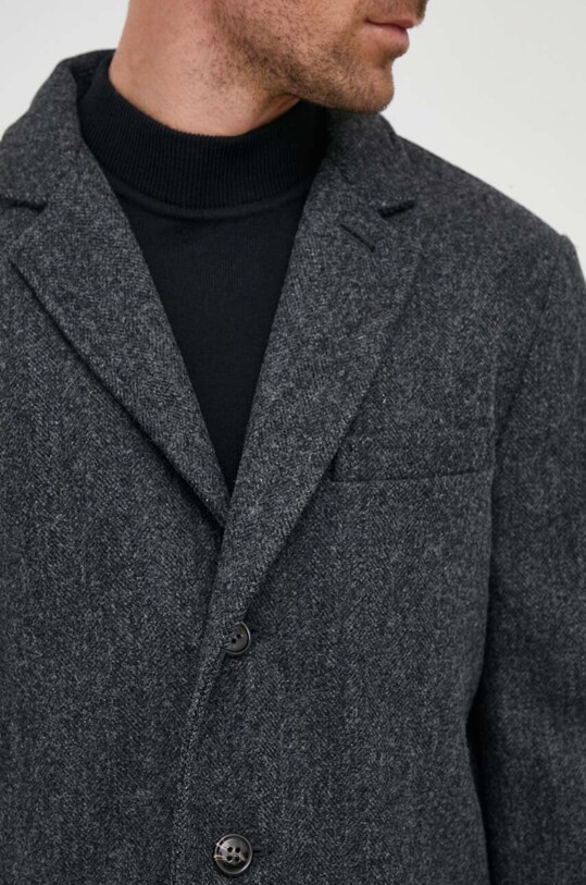 Μάλλινο παλτό Barbour MWO0281 γκρί