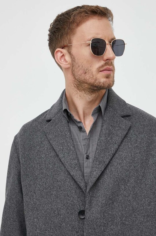 Μάλλινο παλτό Calvin Klein γκρί K10K111745