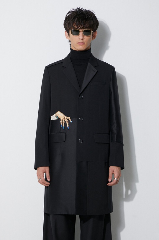 Undercover cappotto con aggiunta di lana Coat non isolato nero UC2C4314