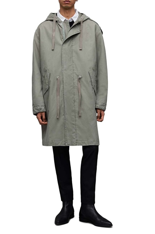 Bavlněný kabát AllSaints Comiso MC013Z zelená