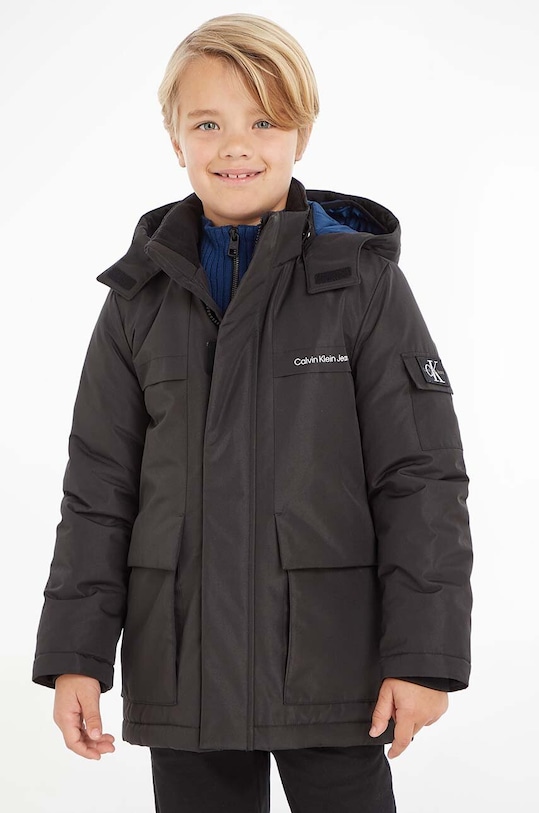 Detská bunda Calvin Klein Jeans zateplené čierna IB0IB01274.9BYX
