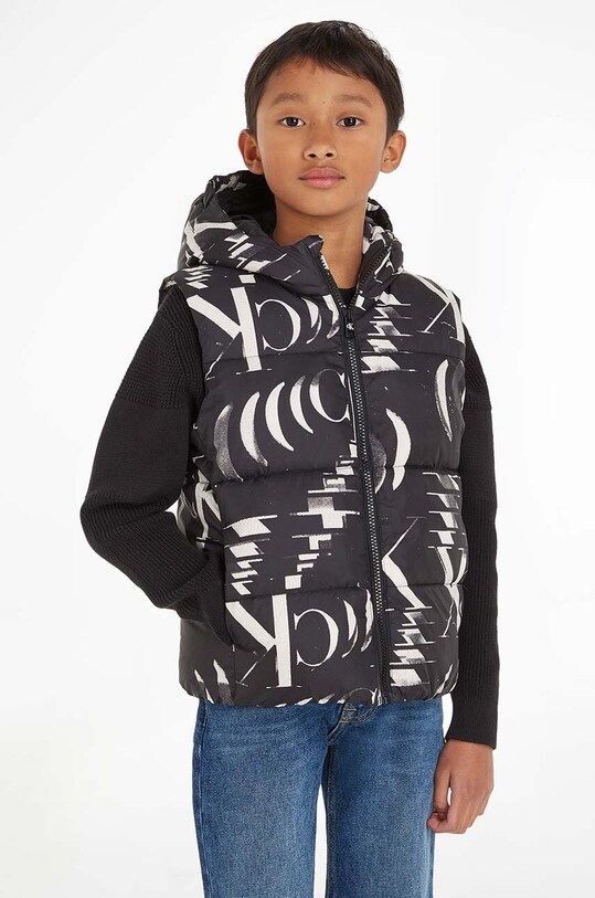 Detská vesta Calvin Klein Jeans zateplené čierna IB0IB01724.9BYX