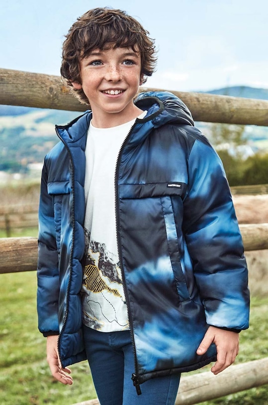 Detská obojstranná bunda Mayoral zateplené modrá 7435.7C.Junior.9BYX