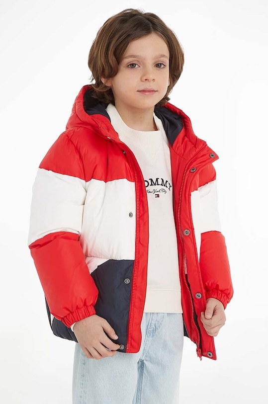 Tommy Hilfiger geaca de puf pentru copii cu captuseala rosu KB0KB08559.74.122.9BYX