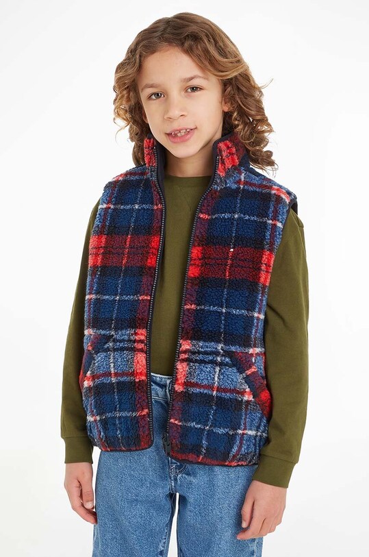 Dětská oboustranná vesta Tommy Hilfiger s podšívkou námořnická modř KB0KB08566.74.122.9BYX