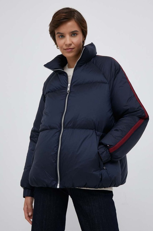 Tommy Hilfiger kurtka puchowa bez kaptura granatowy WW0WW40093