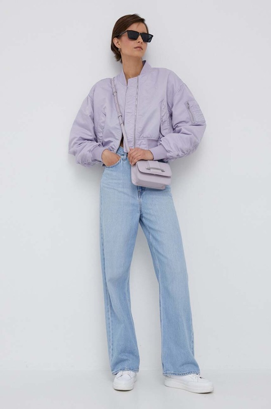 Calvin Klein Jeans kurtka bomber J20J221378 fioletowy AW23
